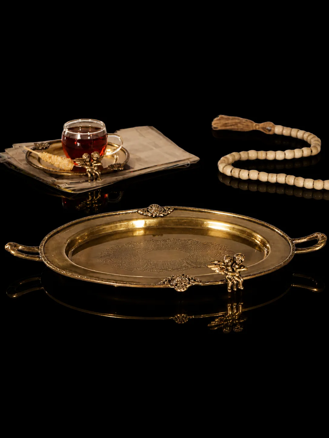River Two Angels Round Serving Tray 24561
